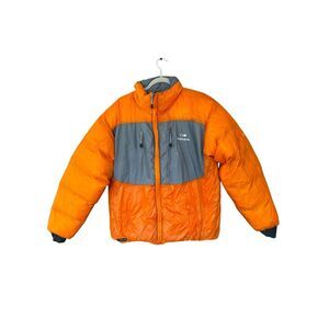 Eider Mens Orange Gray Full Zip Reversible Puffer Jacket Size Large